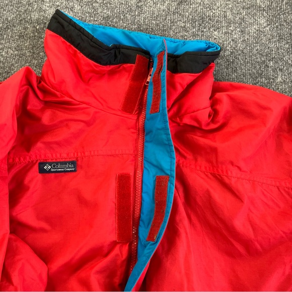 Columbia Vintage Bugaboo Outer Layer Jacket Men's M Red blue skiing Full Zip - Picture 6 of 11